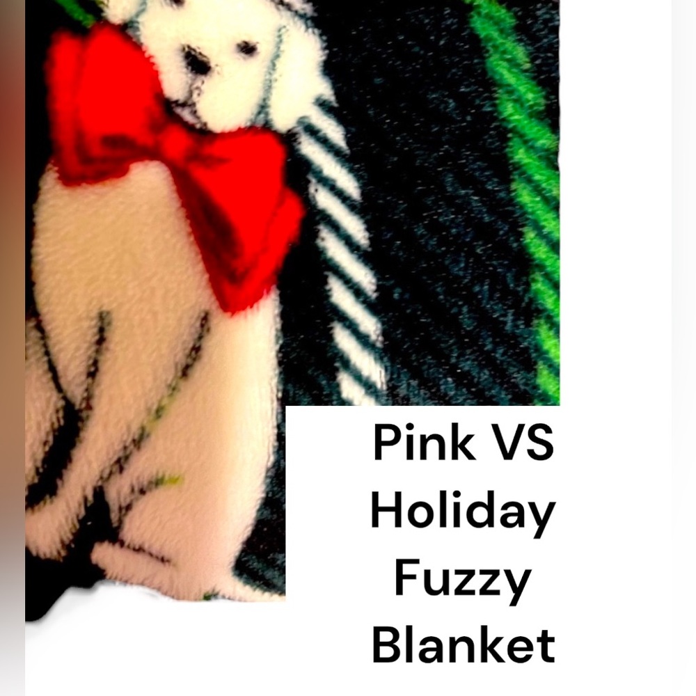 Pink VS Blanket 
VS Pink Green Christmas Doggy Sherpa Blanket